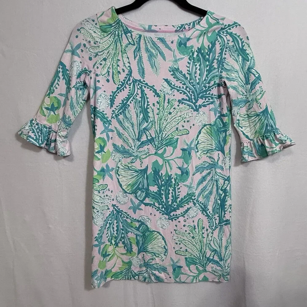 Lilly Pulitzer UPF 50 Mandevilla Baby Hip Nautic Mini Sophie Ruffle Dress Girl L